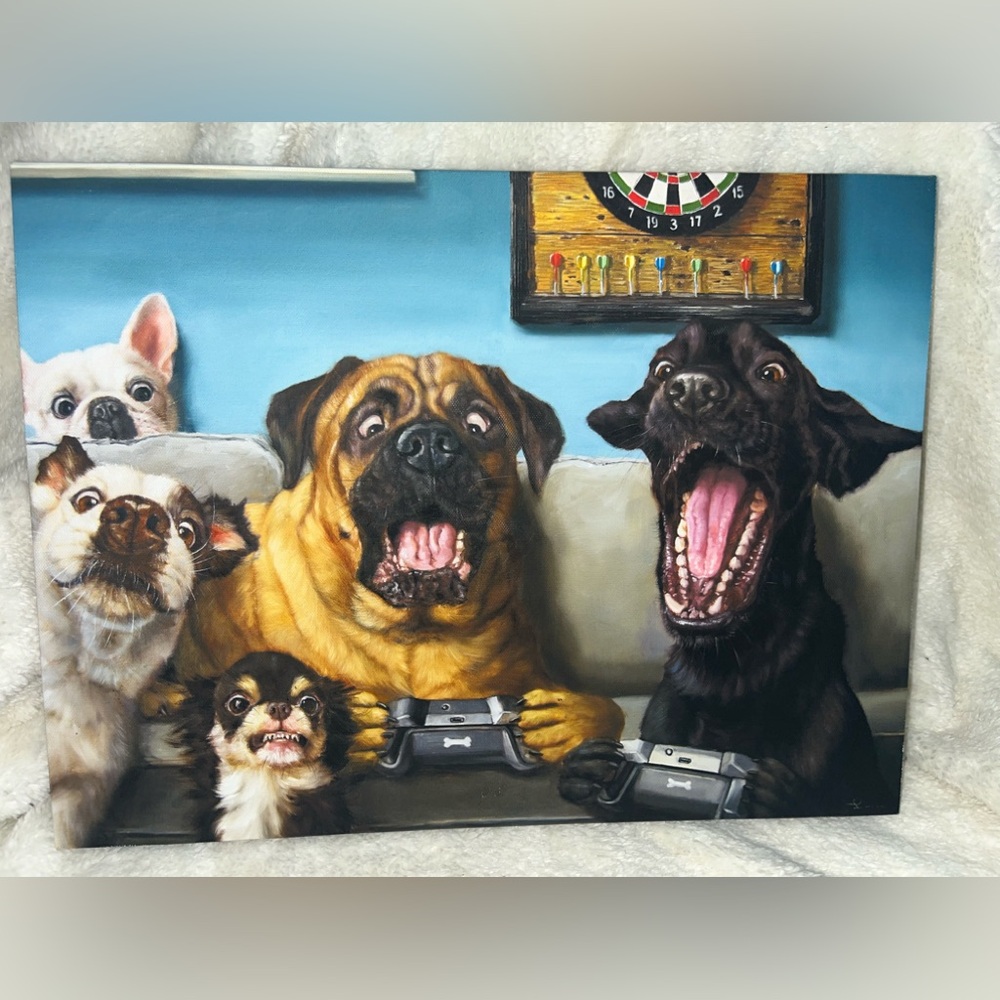 Dogs Video Game Canvas Wall Art, 12x16